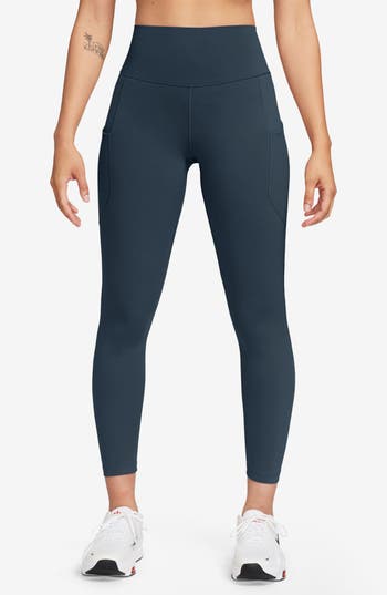 Nike Women's One High-waisted 7/8 Leggings With Pockets In Armrnv/black