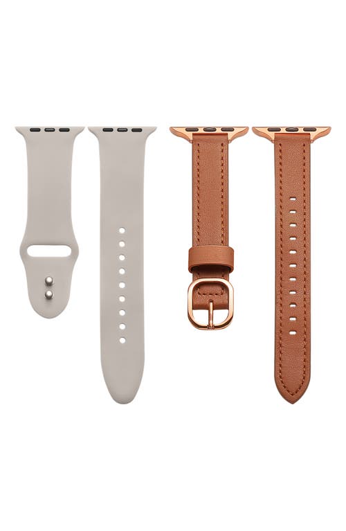 The Posh Tech Assorted 2-pack Apple Watch® Watchbands In Brown/starburst