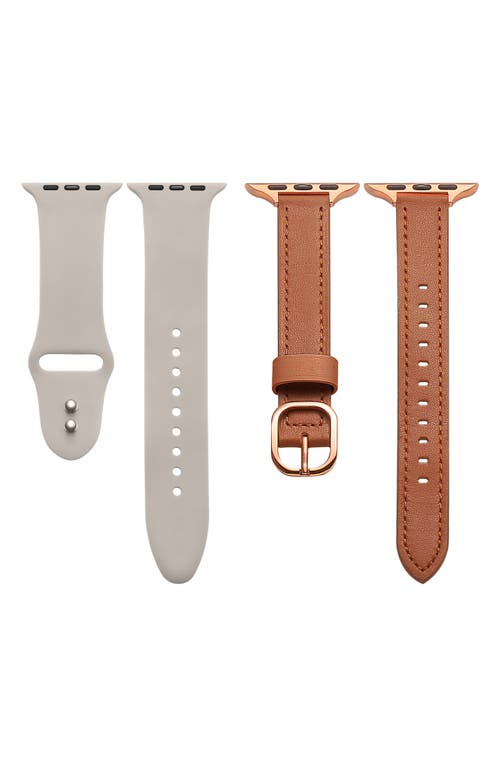 Shop The Posh Tech Assorted 2-pack Apple Watch® Watchbands In Brown/starburst