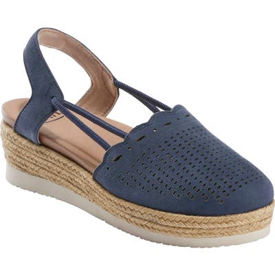 Earth Buran Azalea Espadrille Wedge, Blue