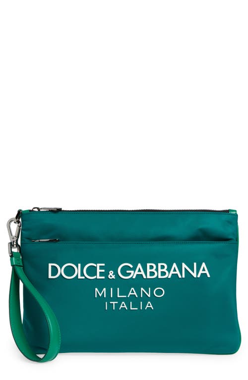 Dolce & Gabbana Dolce&gabbana Logo Zip Pouch In Gray