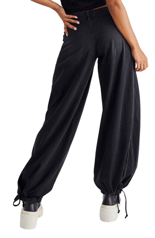 Shop Free People Lotus Drawstring Wide Leg Jeans In Smoke Show