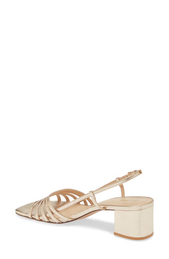 Reformation Eleonora Sling Back Block Heel Sandal In Gold
