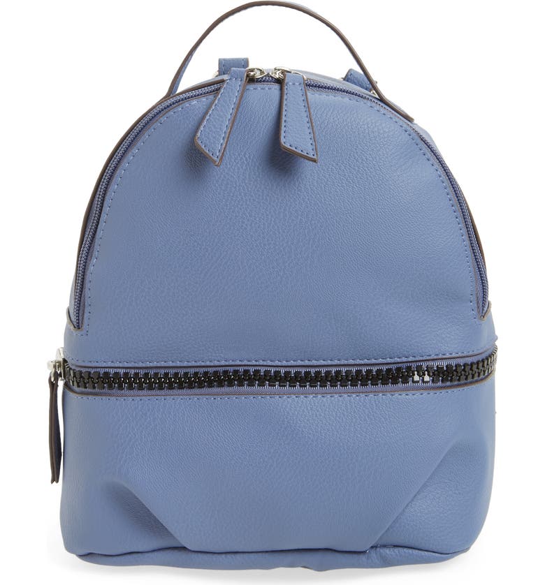 T-SHIRT & JEANS Textured Faux Leather Mini Backpack, Main, color, Blue