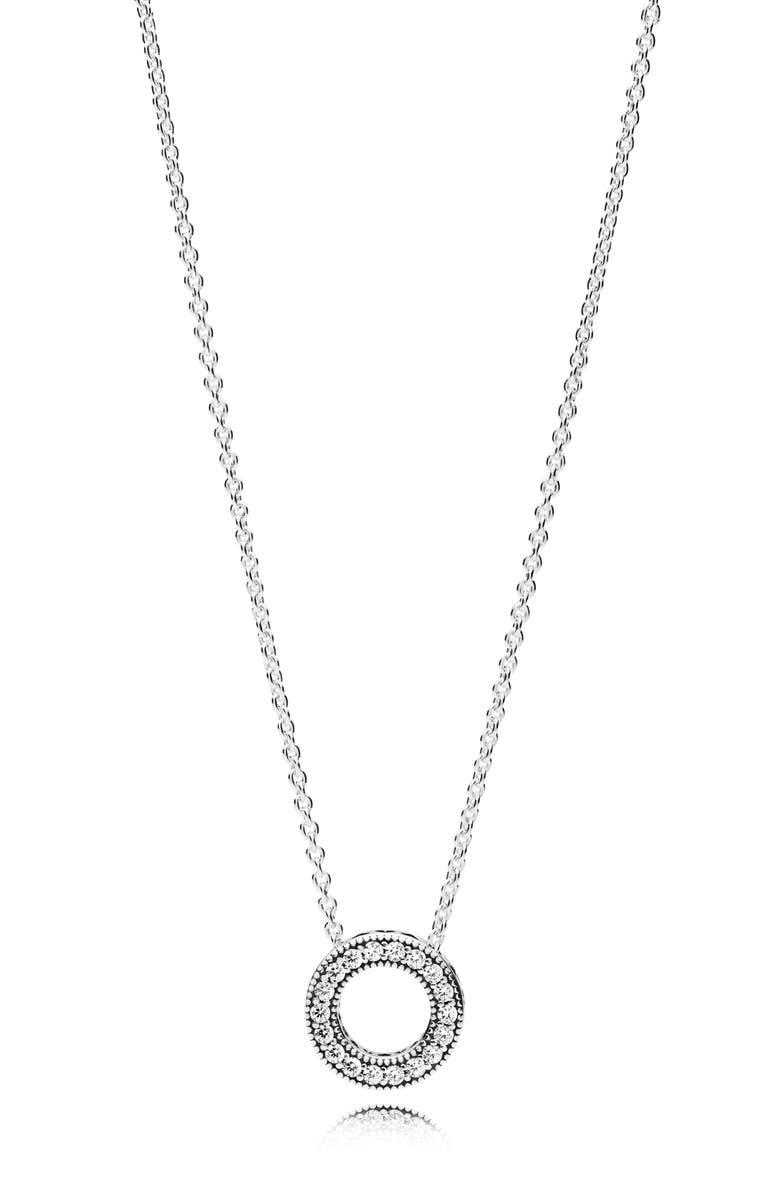 PANDORA Hearts of PANDORA Reversible Circle Pendant Necklace | Nordstrom