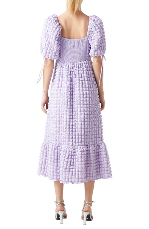 Endless Rose Texture Puff Sleeve Maxi Dress In Lilac