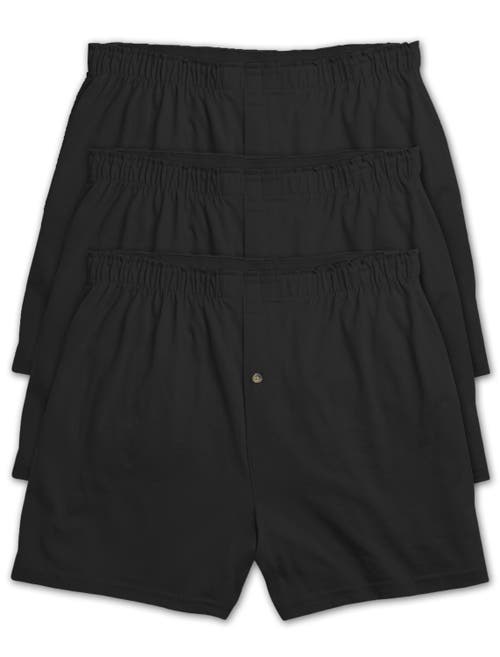 HARBOR BAY HARBOR BAY BY DXL BIG & TALL 3-PK SOLID KNIT BOXERS