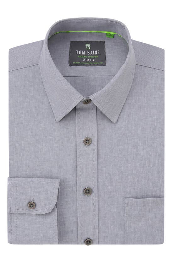 TOM BAINE SOLID PERFORMANCE LONG SLEEVE BUTTON-UP SHIRT