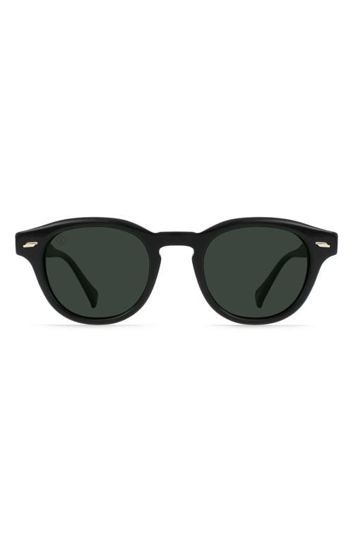 RAEN Kostin Round Polarized Square Sunglasses in Recycled Black/Green Polar at Nordstrom