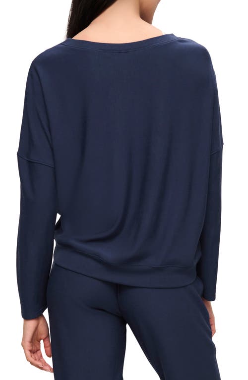 Shop Eberjey Softest Sweats Lounge Pullover In Navy