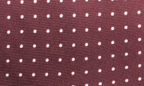 Clifton Wilson Polka Dot Silk Tie In Maroon