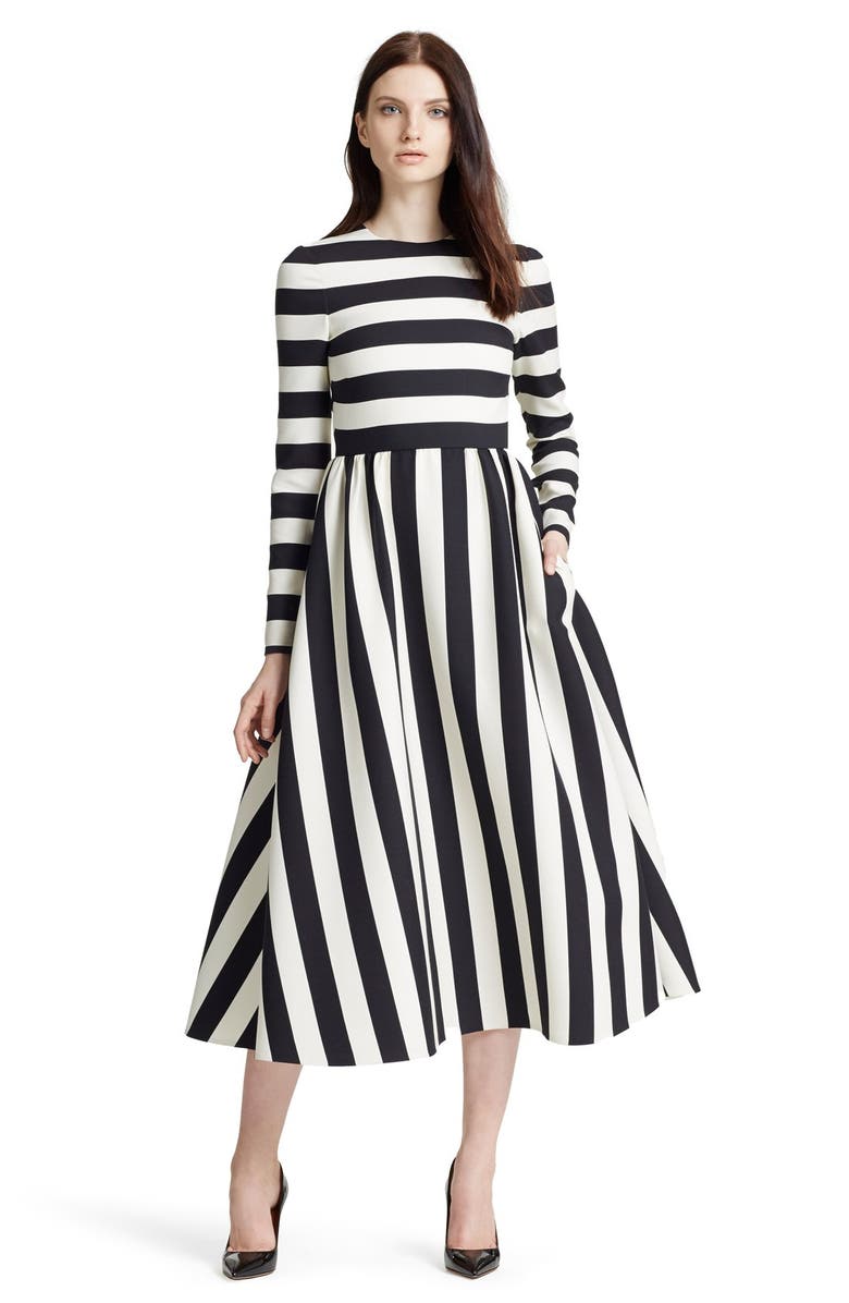 Valentino Stripe Wool & Silk Dress | Nordstrom