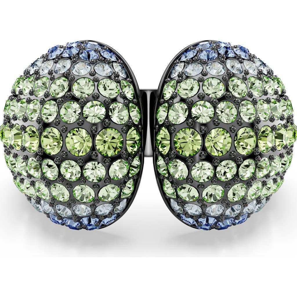 Swarovski Sublima Crystal-embellished Cocktail Ring In Green