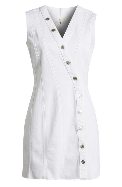 Shop Rails Strand Asymmetric Denim Button-up Dress In Salt White