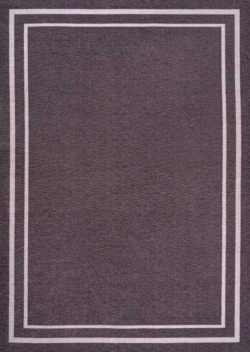 Jonathan Y Sloane Classic 2-stripe Border Washable Area Rug In Dark Purple/light Purple