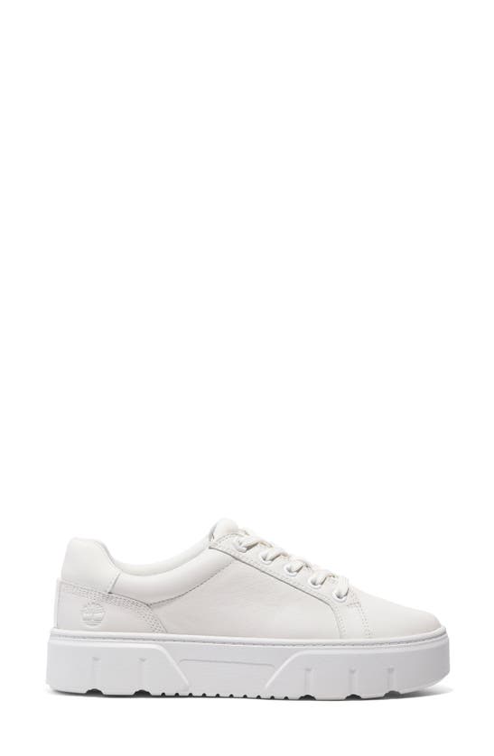 Timberland Laurel Court Platform Sneaker In White Full Grain