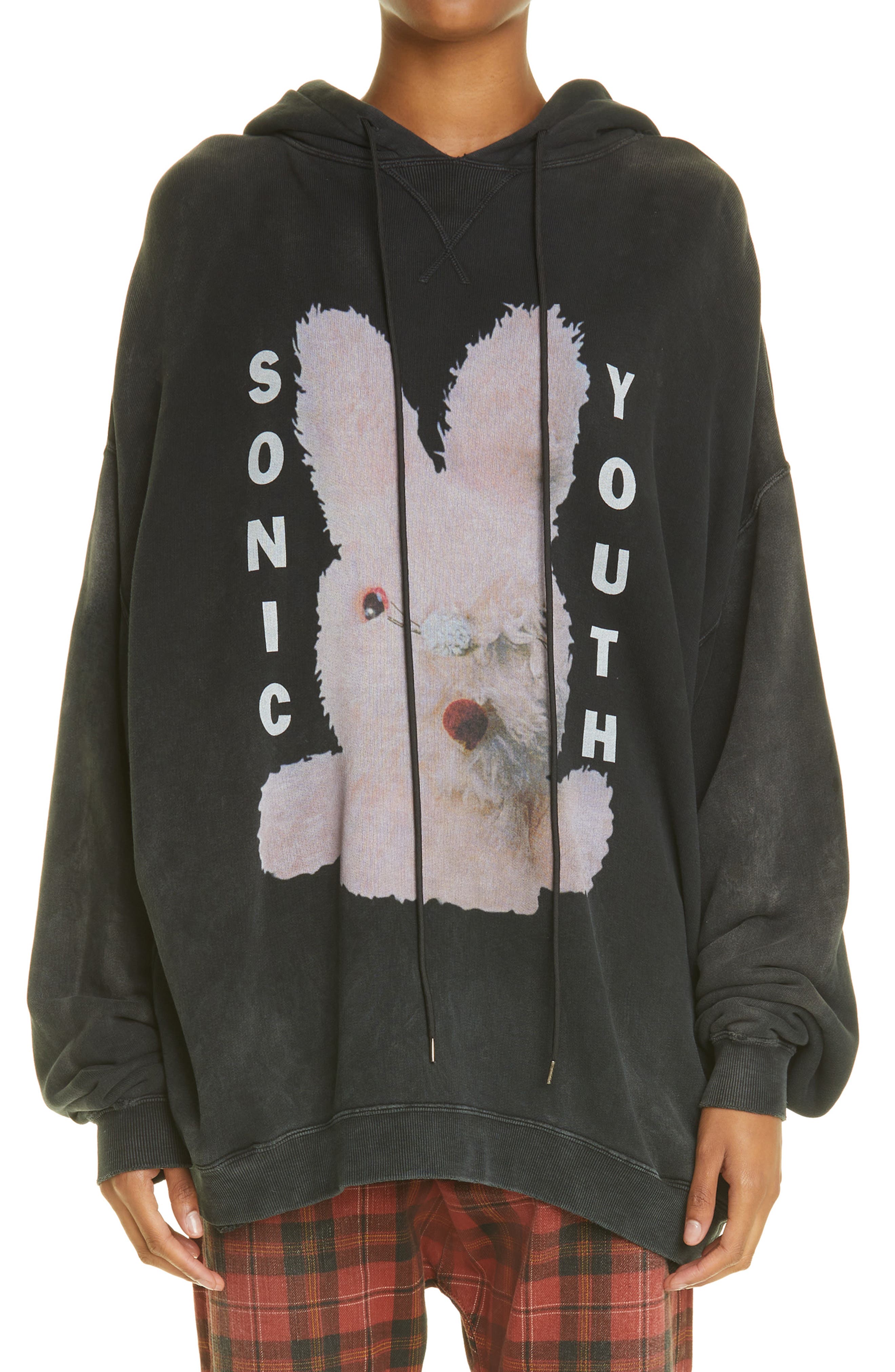 R13 Sonic Youth Bunny Graphic Hoodie 