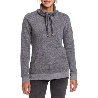 Roxy Worlds Away Funnel Neck Sweatshirt, Grey