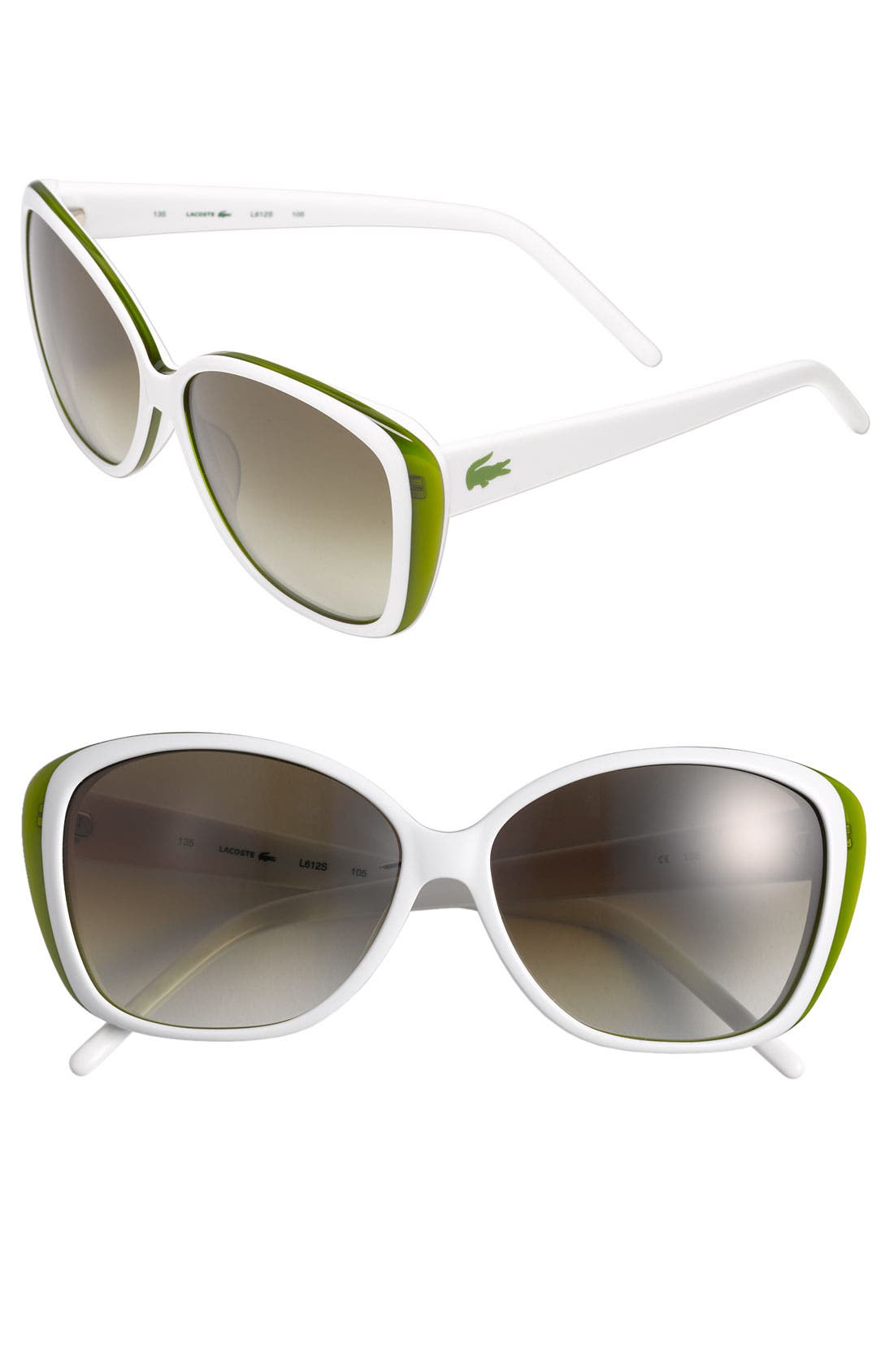 Lacoste Eyewear Retro Stripe Cat's Eye Sunglasses Nordstrom