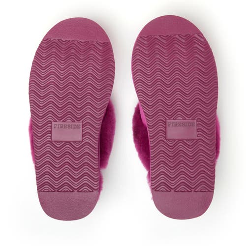 Shop Dearfoams Fireside Melton Genuine Shearling Platform Scuff Slipper In Mystic Purple