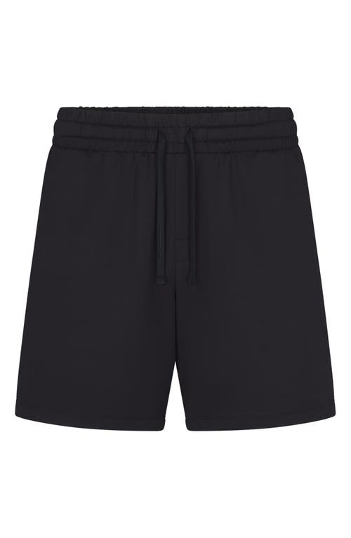 Shop Skims Outdoor Jersey Sweat Shorts In Onyx