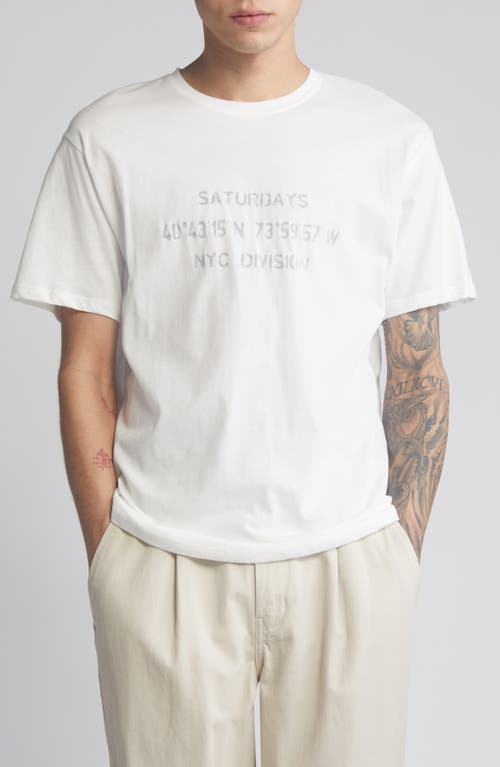 Saturdays NYC Reverse NYC Division Standard Cotton Graphic T-Shirt in Ivory at Nordstrom, Size Medium