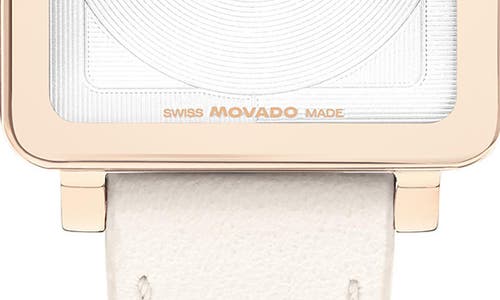 Movado Bold Evolution 2.0 Leather Strap Watch, 34mm In White