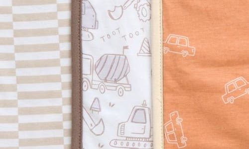 Copper Pearl Digger Assorted 3-pack Cotton Burp Cloths In Orange