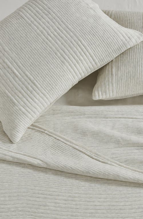Woven & Weft Channel Stitch 3-piece Jersey Quilt Set In Heathered Oatmeal