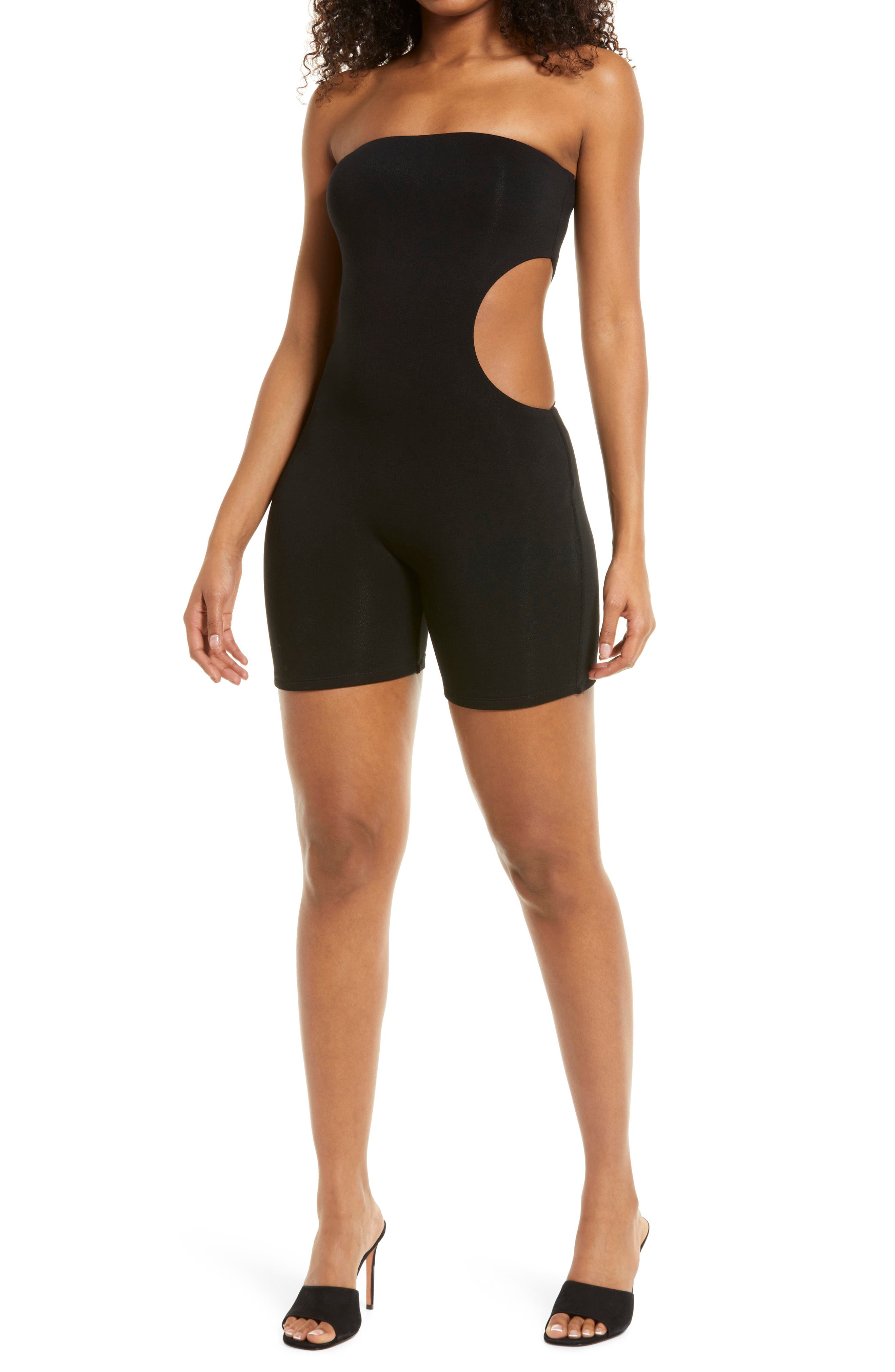 strapless romper shorts