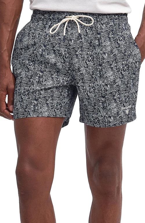 Barbour Braithwell Logo Embroidered Swim Trunks Navy at Nordstrom,