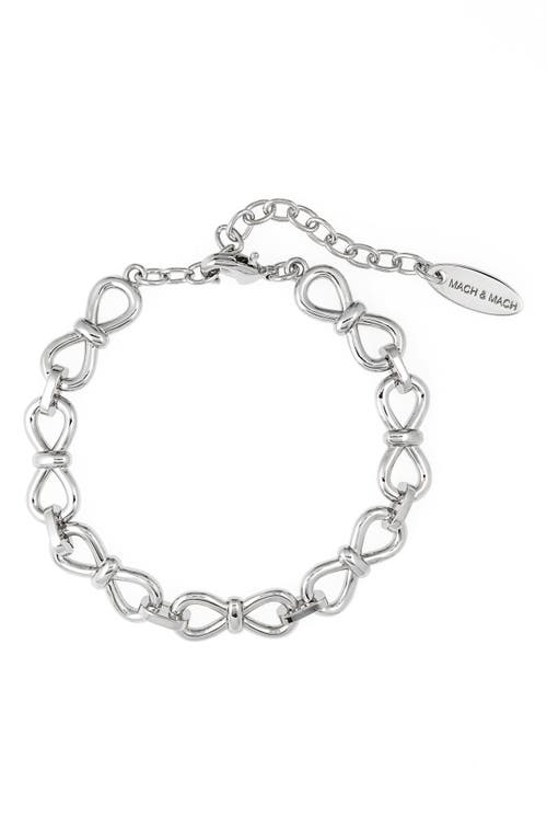 Mach & Mach Bow Link Bracelet in Silver