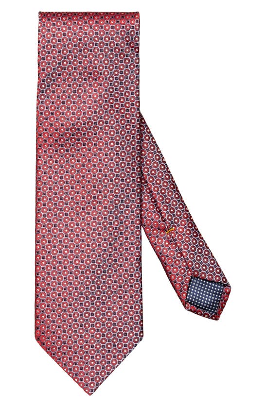 Shop Eton Circles Silk Tie In Medium Red