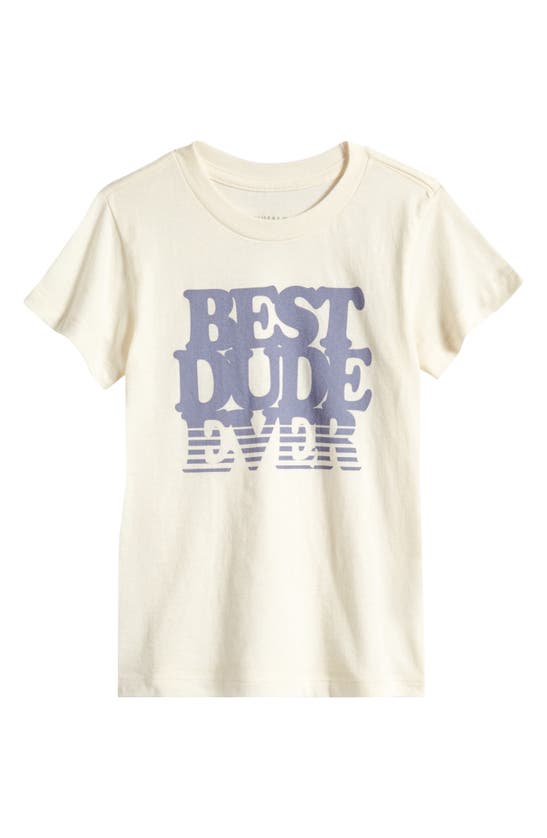 Tiny Whales Kids' Best Dude Ever Cotton Graphic T-shirt In Nat
