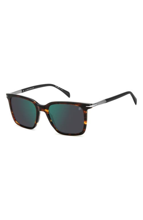 David Beckham Eyewear 53mm Rectangular Sunglasses In Brown Horn