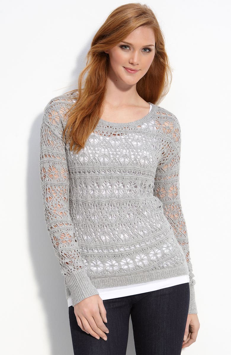 Caslon® Pointelle Crewneck Sweater | Nordstrom