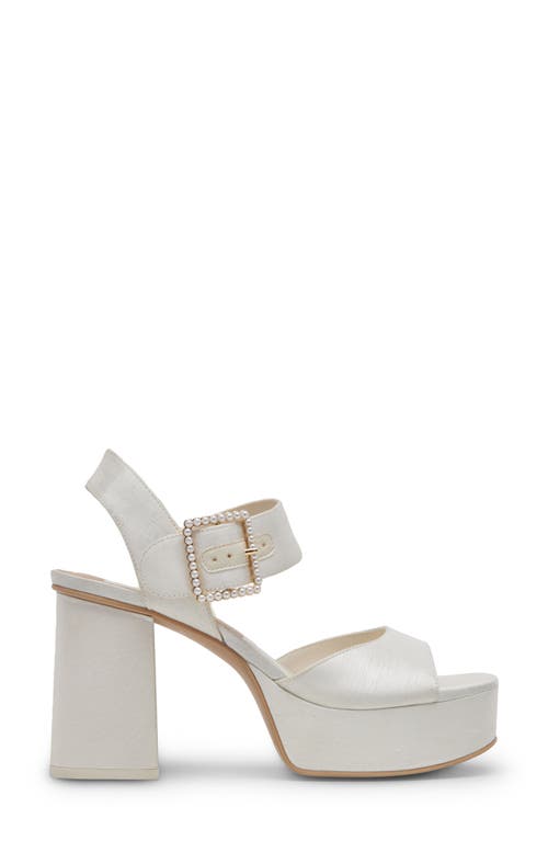 Shop Dolce Vita Bobby Imitation Pearl Ankle Strap Platform Sandal In White Pearls