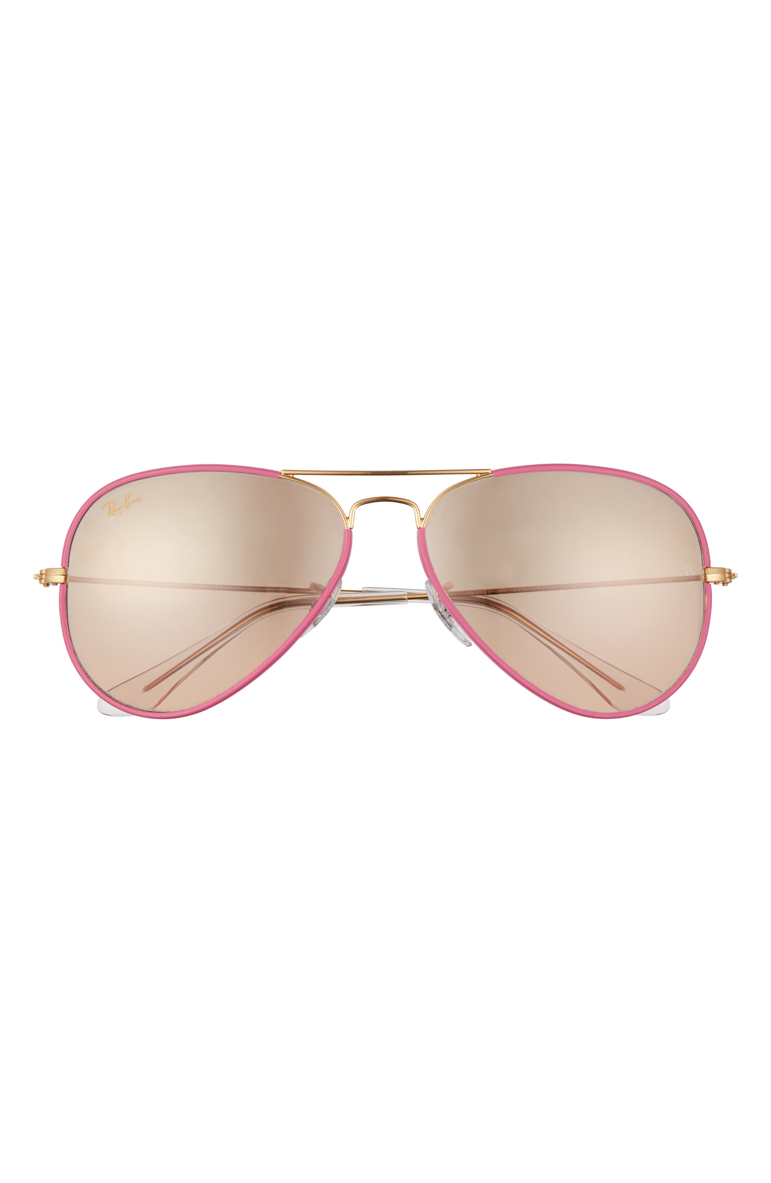 ray ban rose gold mirrored aviators