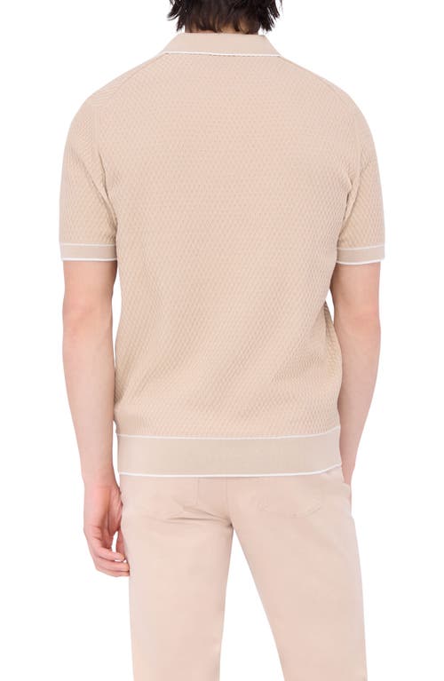 Shop Bugatchi Tipped Johnny Collar Polo In Desert