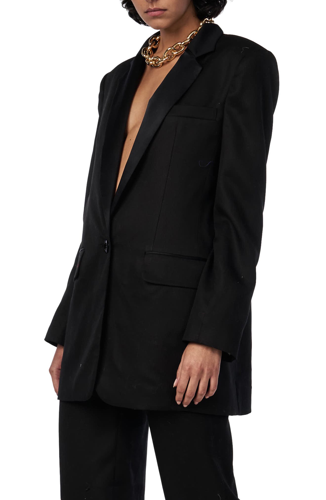 Ronny Kobo Chessy One-Button Blazer 