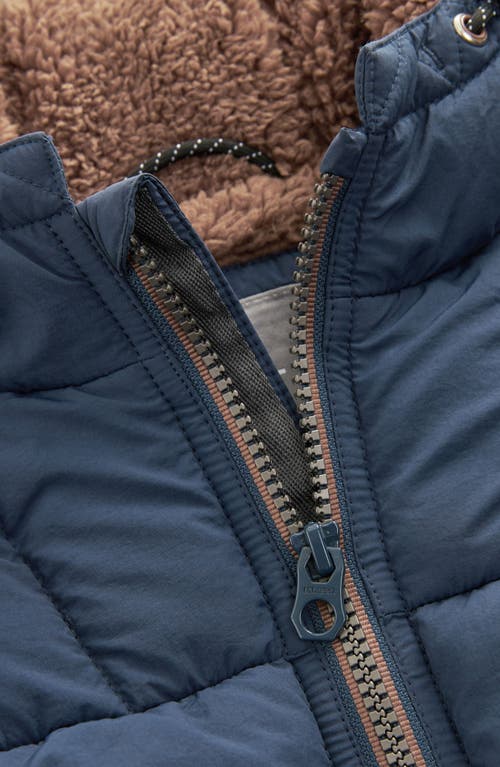 Shop Next Kids' Quilted Hooded Jacket In Blue