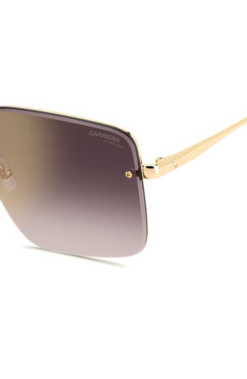 Carrera Eyewear 61mm Rimless Rectangular Sunglasses In Gold/gold Havana