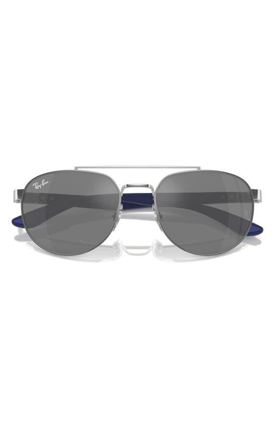 Shop Ray Ban Ray-ban 56mm Round Metal Sunglasses In Silver