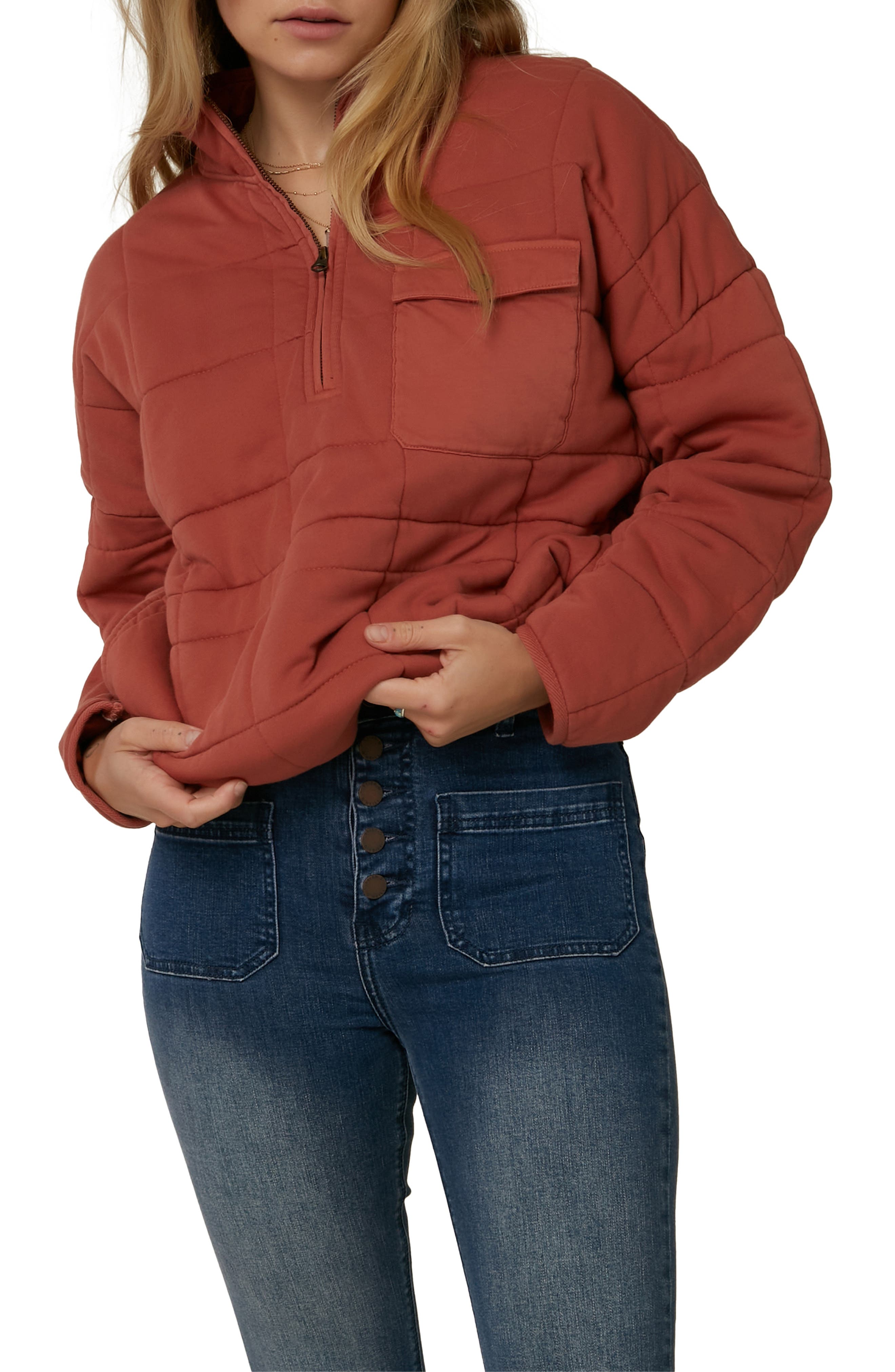 quilted quarter zip womens