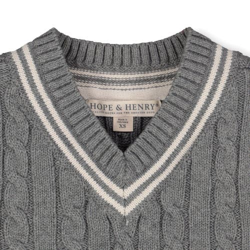 Hope & Henry Baby Boys' Organic Cricket Sweater Vest, Infant In Grey & White