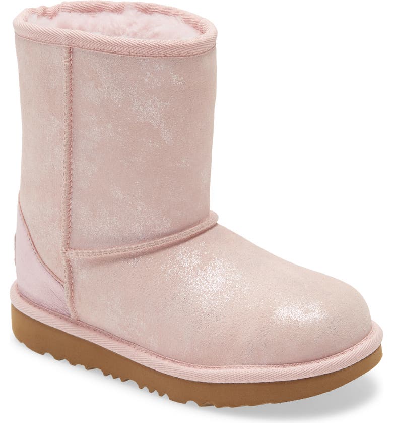 UGG<SUP>®</SUP> Classic II Shimmer Metallic Bootie, Main, color, PINK