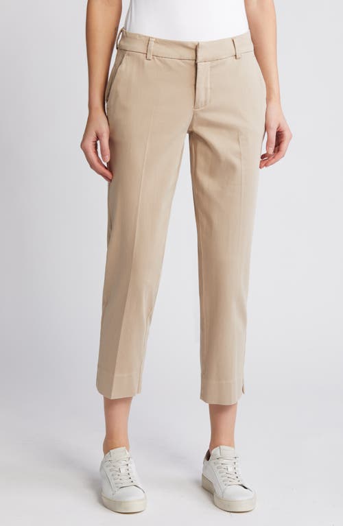 Liverpool Los Angeles Kelsey Slit Hem Crop Twill Trousers at Nordstrom,