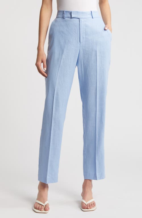 MANGO Straight Leg Linen Pants Pastel at Nordstrom