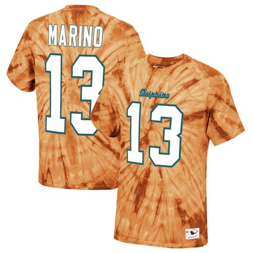 Men's Mitchell & Ness Dan Marino Black Miami Dolphins Retired Player Name &  Number Mesh Top