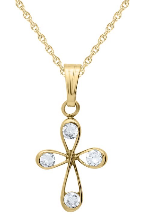 Baby girl gold hot sale cross necklace